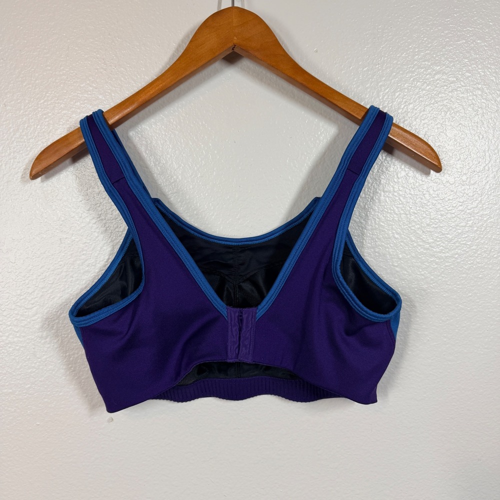 Moving Comfort Sports Bra Women 36D Blue Fiona High Impact Racerback Adjustable - Picture 2 of 5